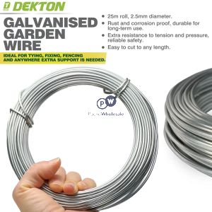 Dekton Galvanised Metal Garden Wire 25mm X 25m