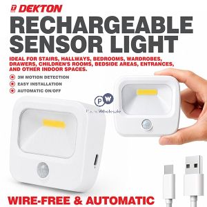 Dekton 120 Lumen Cool White Usb Rechargeable Sensor Led Light