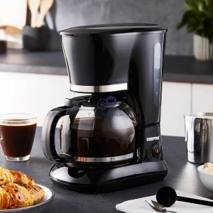 Geepas 800w Black Filter Coffee Machine With Glass Carafe 1.5l