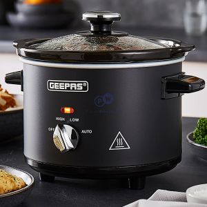 Geepas 120w Black Chalkboard 3 Temperature Electric Slow Cooker 1.5l