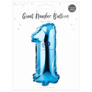Pop Blue Foil Number Balloon 65cm Assorted