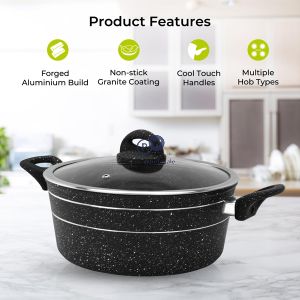 Royalford Forged Aluminium Granite Casserole Pan 26cm