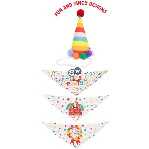 Smart Choice Bandanna & Party Hat For Dogs Set Assorted