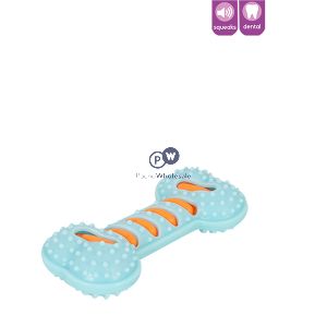 Smart Choice Squeaky Rubber Bone Dog Toy 19cm Assorted Colours