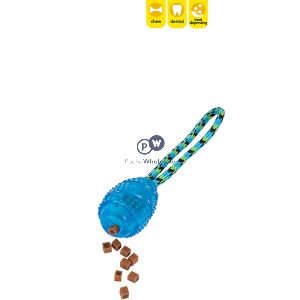 Smart Choice Rope & Rubber Treat Dispensing Dog Toy 32cm Assorted Colours