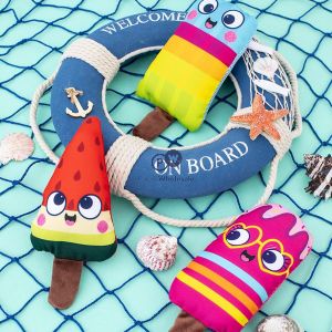 Smart Choice Hydrating Squeaky Plush Ice Lolly Dog Toy 22cm Assorted