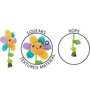 Smart Choice Multi-texture Plush & Rope Flower Puppy Toy 26cm