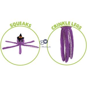 Smart Choice Halloween Squeaky Crinkle Plush Octophelia Octopus Dog Toy 48cm Assorted Colours