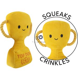 Smart Choice Squeaky Plush Football Trophy Dog Toy 23cm