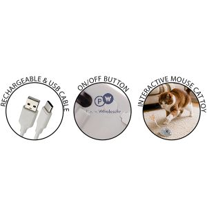 Smart Choice Rechargeable Interactive Moving Mouse Cat Toy Assorted Colours