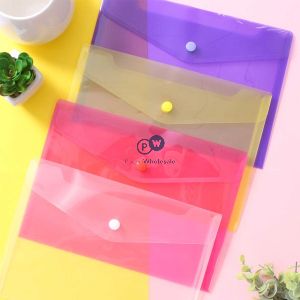 Just Stationery A4 Document Stud Wallets 3 Pack Assorted Colours