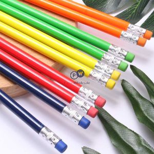 10 Neon Rubber Tip Hb Pencils