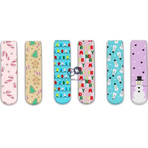 Farley Mill Girls Printed Novelty Cosy Christmas Gripper Socks 2 Pack Assorted