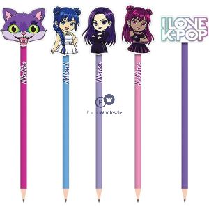K-pop Character Rubber-topped Hb Pencils 5 Pack