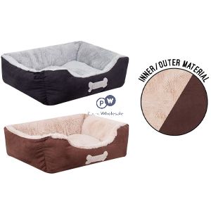 Sweet Dreams Classic Faux Suede Plush Pet Bed Large 71cm X 58cm X 25cm Assorted Colours