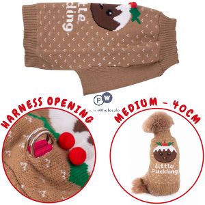 Smart Choice Christmas Little Pudding Festive Dog Jumper Medium 40cm