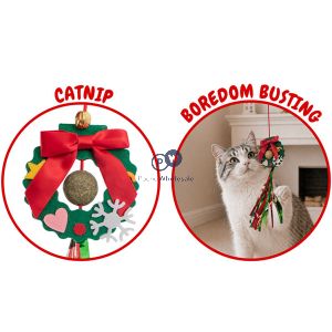 Smart Choice Christmas Bounce & Bat Catnip Festive Wreath Hanging Cat Toy 150cm