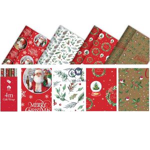 Festive Wonderland Christmas Traditional Gift Wrap 4m Cdu Assorted