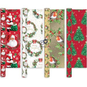 Giftmaker Christmas Traditions Gift Wrap 4m X 69cm Cdu Assorted