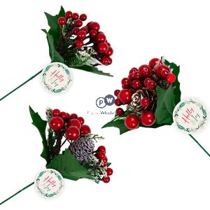 Christmas Faux Red Berry Pick Cdu