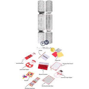 Family Silver Snowflake Crackers 12" 10 Pack