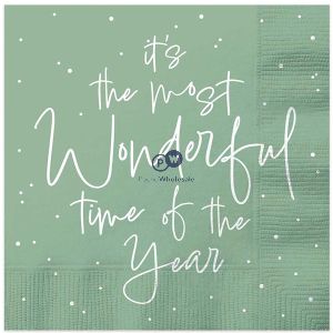 Festive Wonderland Disposable Traditional Paper Napkins 16 Pack Cdu