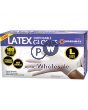 MARKSMAN CLEAR LATEX DISPOSABLE GLOVES LARGE 100PC
