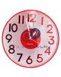 HAPPY TIME 12 24 WALL CLOCK RED