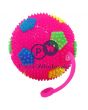 Flashing Multicolour Football Spiky Stretchy String Ball