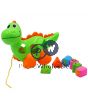 PULL LINE STRING DINOSAUR WITH PUZZLE SHAPES CONTENTS