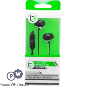 Vibe Xtra Bass Black Headphones