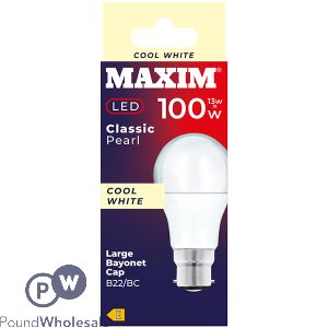Maxim 13w=100w Classic Pearl Cool White B22/bc Led Light Bulb