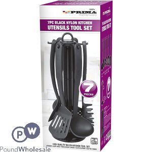 Prima Black Nylon Kitchen Utensils Tool Set 7pc
