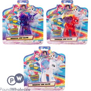 Magical Kingdom Rainbow Light Magical Unicorn Glow Doll Assorted Colours
