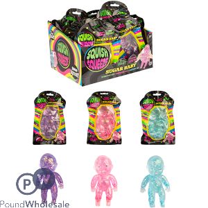 Squish Squeeze Glitter Sugar Baby Squish Toy Cdu Assorted Colours