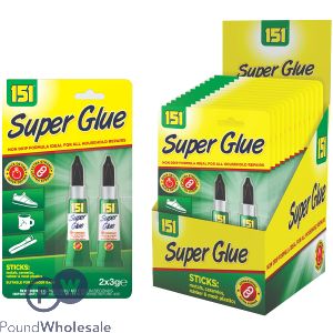 151 Non Drip Extra Strong Super Glue CDU 3g 2 Pack
