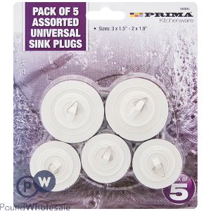 Prima Universal Sink Plugs Assorted 5 Pack