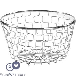 Prima Chrome Jagged Fruit Basket 26 X 14.5cm