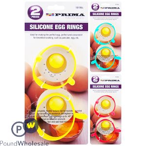 Prima Silicone Egg Rings 2 Pack Assorted Colours
