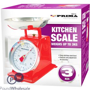 Prima Mechanical Red Retro Kitchen Scale 3kg