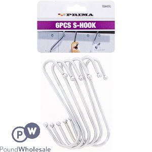 Prima Stainless Steel S-Hook 6 Pack