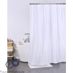 Diamante Shower Curtain White