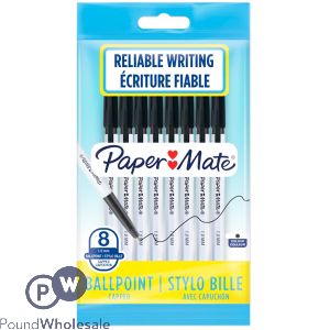 Paper Mate Medium Black Ballpoint Pens 8 Pack