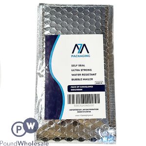 Size B Silver Metallic Bubble Water-resistant Mailing Bags 3 Pack 120mm X 215mm
