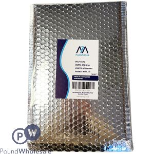 Size F Silver Metallic Bubble Water-resistant Mailing Bags 3 Pack 230mm X 340mm