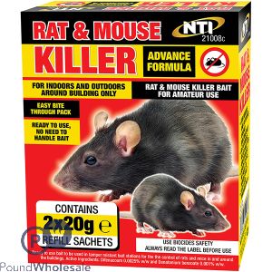 Rat & Mouse Killer 2 X 20g Sachets CDU
