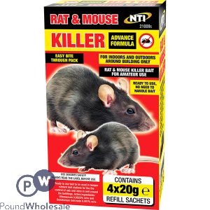Rat & Mouse Killer 4 X 20g Sachets Cdu