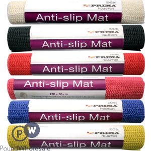 Prima Anti Slip Mat Assorted Colours 30cm X 150cm Cdu
