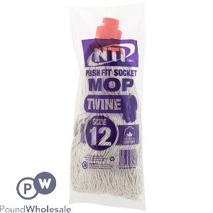 Push Fit Plastic Socket 100% Cotton Twine 200g Mop Head Size 12
