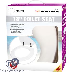 Prima MDF White Toilet Seat 18"